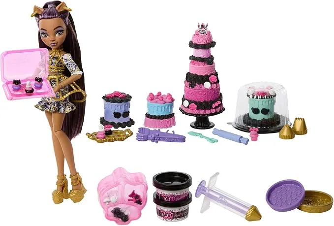 Monster High Cumplespantos Kit de pastelerÃa con muñeca Clawdeen Wolf