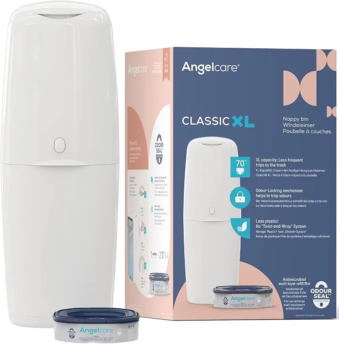 Contenedor de Pañales Angelcare Classic XL con Recambio para 1 Mes