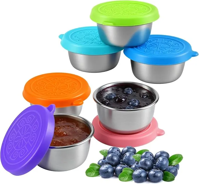 Lompyeu Mini Recipientes para Condimentos de Acero Inoxidable (6 Piezas)
