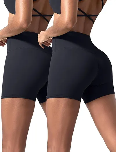 VOENXE Mallas Cortas Deportivas Mujer Pack de 2