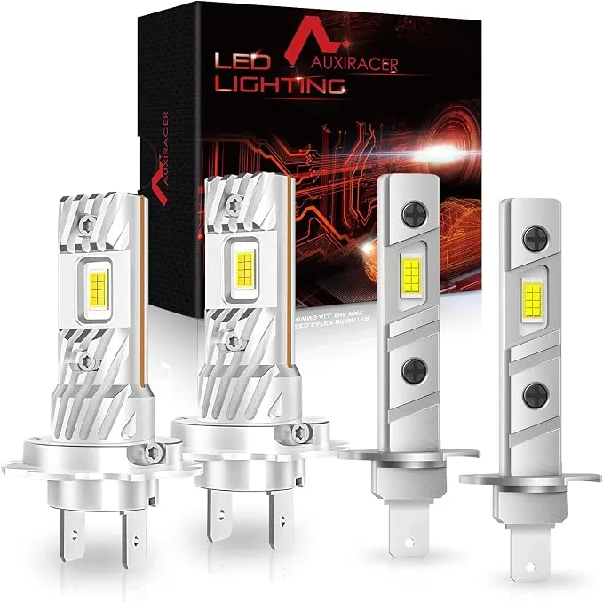 Pack Bombillas LED Coche y Moto AUXIRACER H1+H7 (4 Piezas)