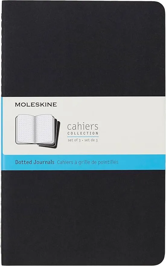 Moleskine Cahier Journal - Set de 3 Cuadernos Punteados, Negro, Large