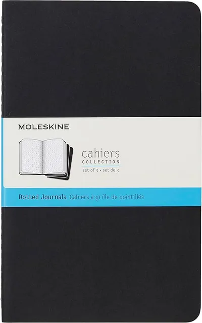 Moleskine Cahier Journal - Set de 3 Cuadernos Punteados, Negro, Large