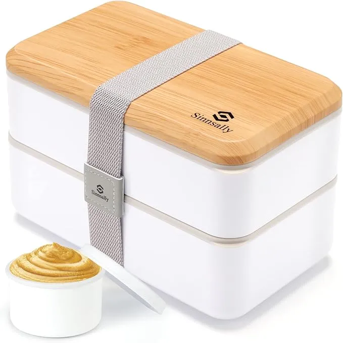 Fiambrera Bento Lunch Box 1400ml con Compartimentos y Cubiertos - Ideal para Adultos
