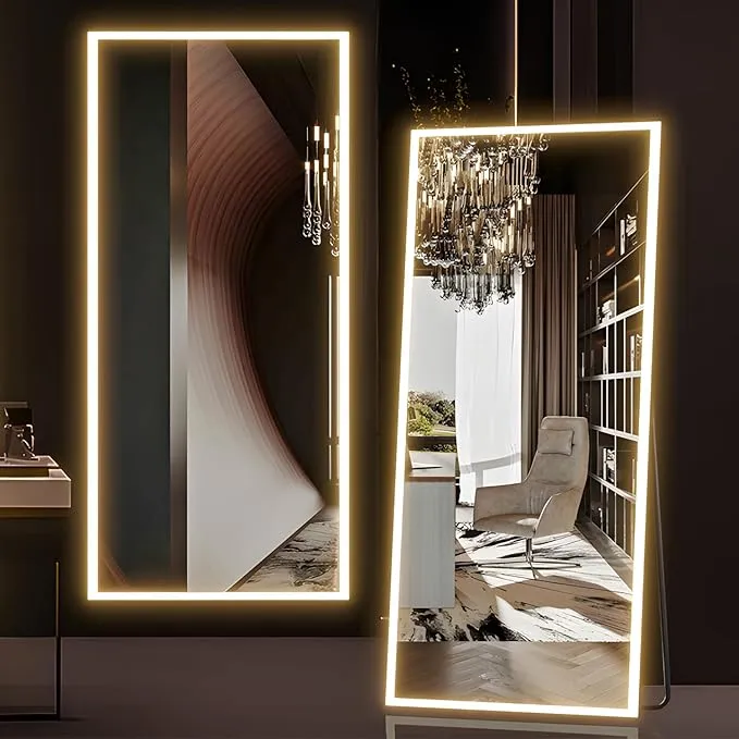 NEUWEABY Espejo de Cuerpo Entero con Luces LED, 165x60 cm