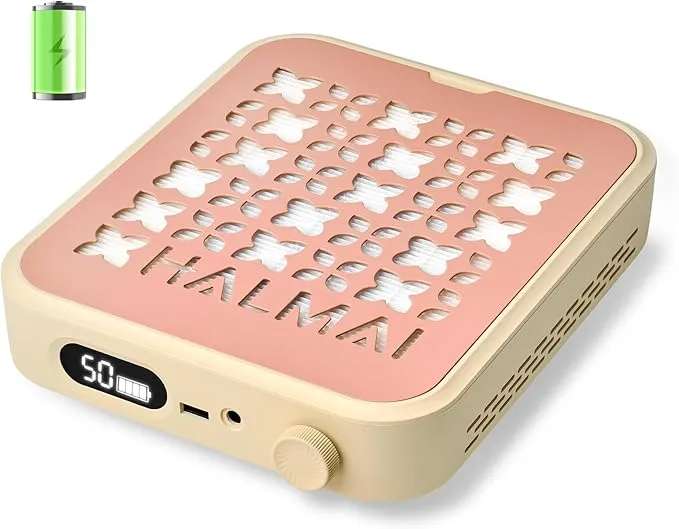 HALMAI Aspirador de Uñas Recargable Inalámbrico Portátil (Rosa Brumoso)