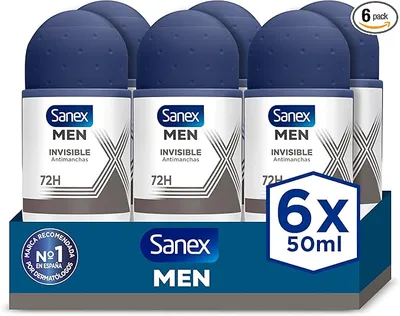 Desodorante Roll-On Antitranspirante Sanex Men Invisible
