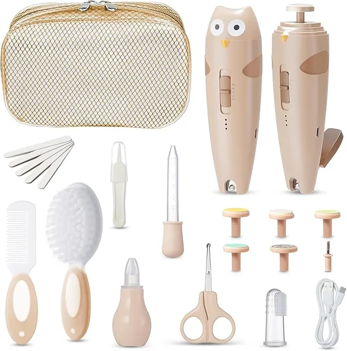 Lictin Kit Higiene Bebe-25 en 1 Ecargable Lima Electrica Uñas Bebe Set