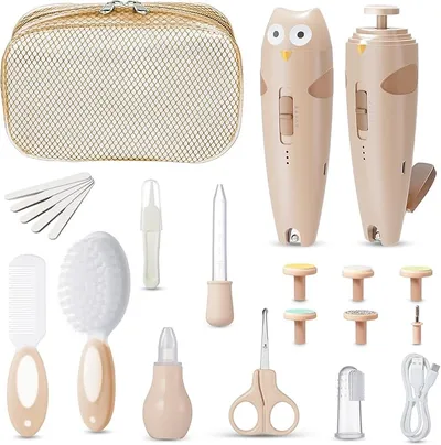 Lictin Kit Higiene Bebe-25 en 1 Ecargable Lima Electrica Uñas Bebe Set