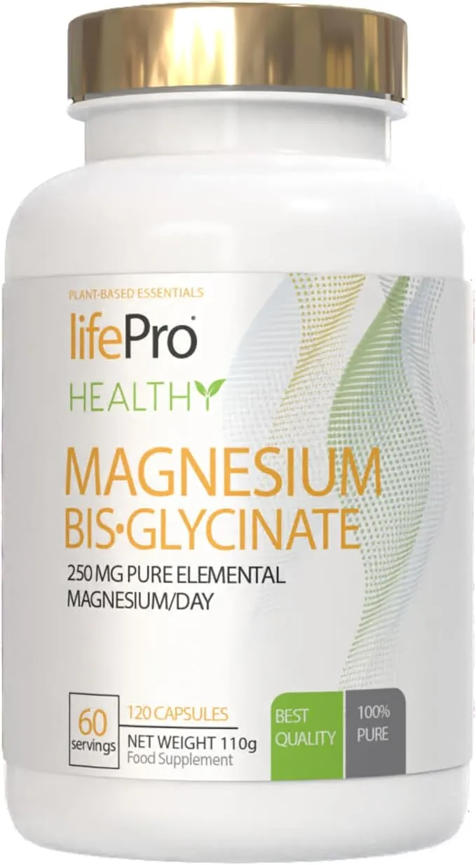 Magnesio Bisglicinato Life Pro 120 Cápsulas - Alta Absorción para Energía y Sueño