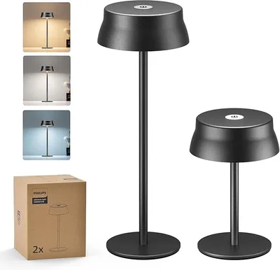 Philips - Juego de 2 lámparas de mesa inalámbricas