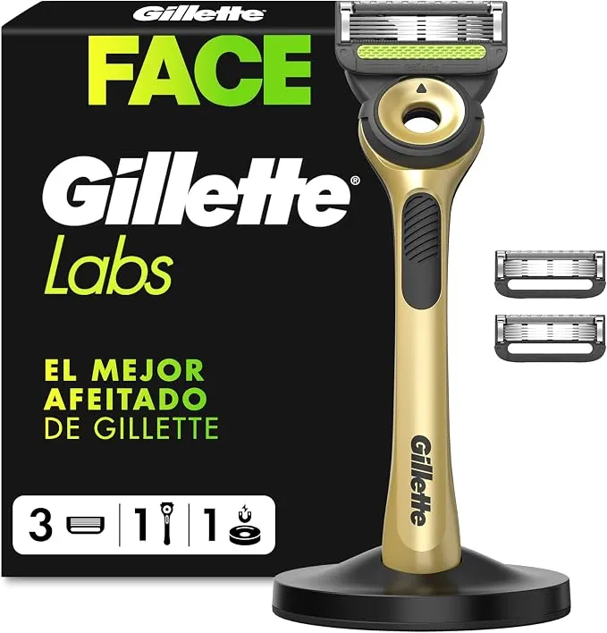 GilletteLabs Maquinilla de Afeitar Champion Gold Edition con 3 Recambios