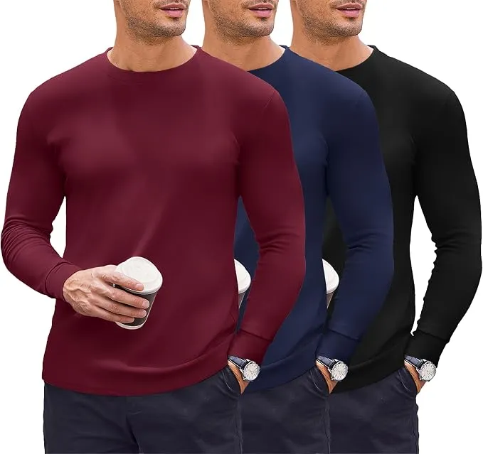 Pack 3 Camisetas Térmicas Hombre Ekouaer Suaves y Ligeras