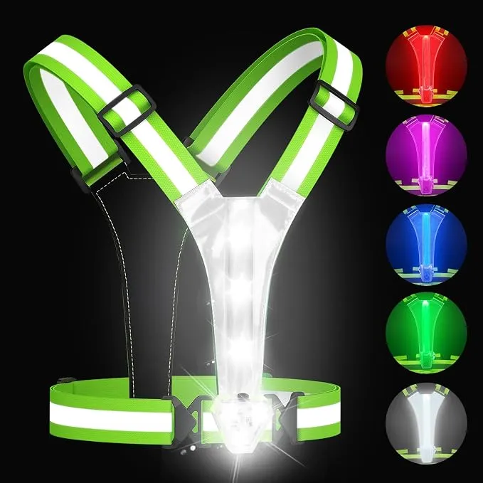 Chaleco Reflectante LED Zacro con 11 Modos y Batería de Larga Duración