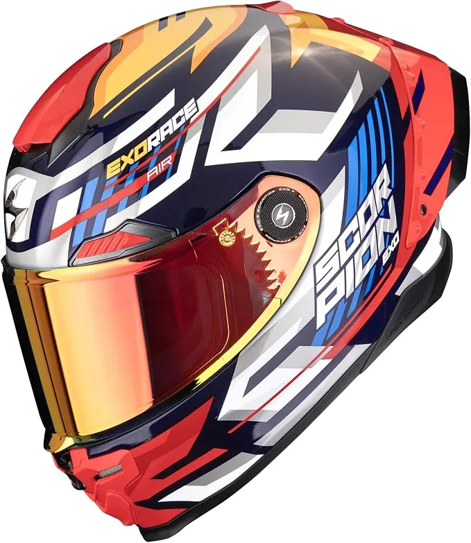 Casco Moto Integral SCORPION EXO-RACE AIR KOBRA Azul-Amarillo-Rojo L
