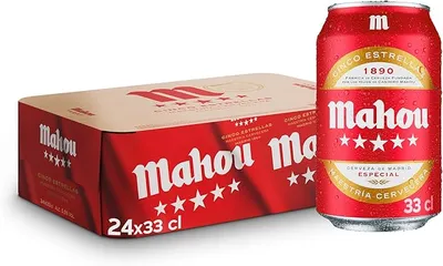Mahou 5 Estrellas, Pack de 24 Latas x 33 cl