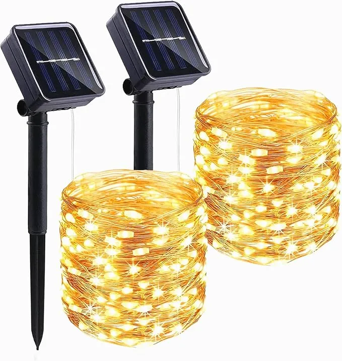 HELANYE Guirnalda LED Solar Exterior 2Pack 15M