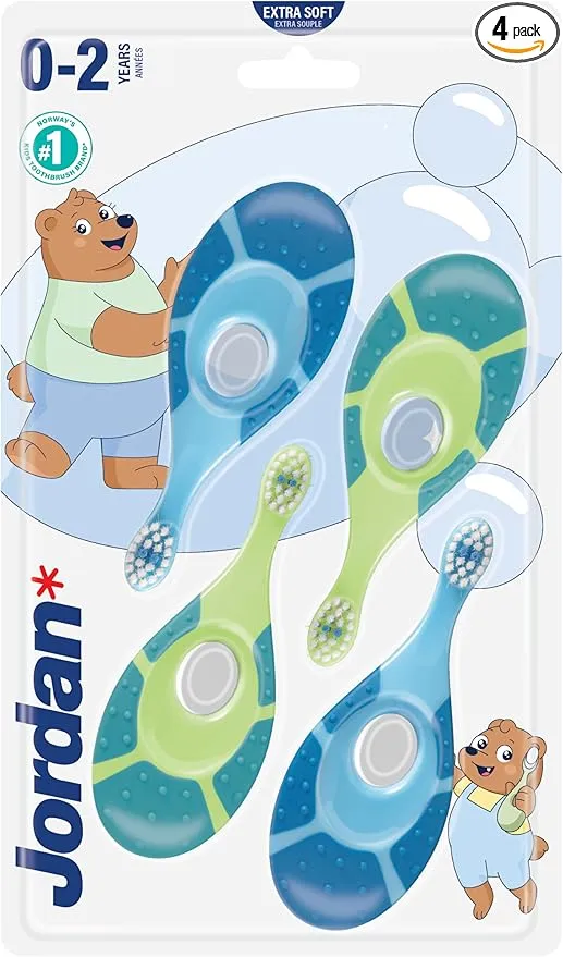 Pack 4 Cepillos de Dientes Jordan Step 1 para Bebé 0-2 Años