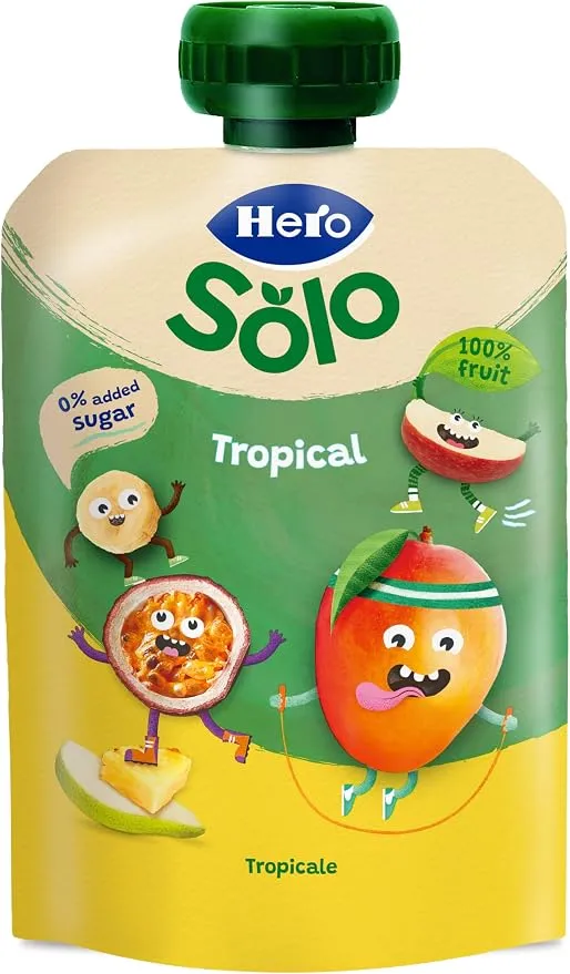Hero Baby Mi Fruta Bolsitas de Fruta Sabor Tropical para Bebés +12 Meses
