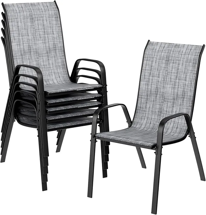 LIFERUN Sillas de Jardín Plegables con Respaldo Alto - Pack Ahorro