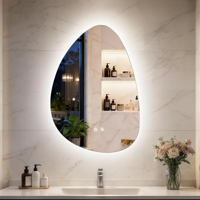 Espejo de Baño LUVODI Antivaho con Luz LED Regulable 55x77 cm