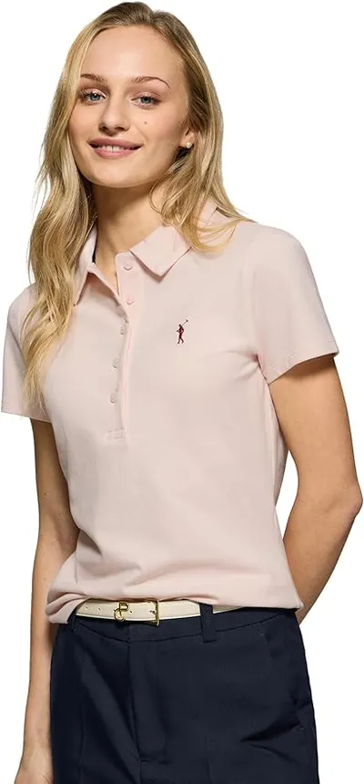 Polo Club Polo Mujer Rosa Algodón de 5 Botones