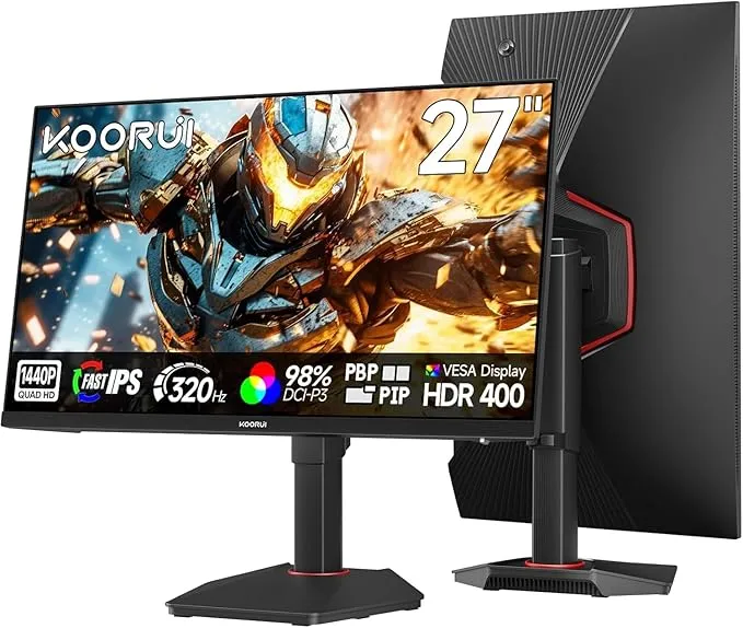 KOORUI Monitor Gaming 27" QHD 320Hz IPS HDR400 G2721E