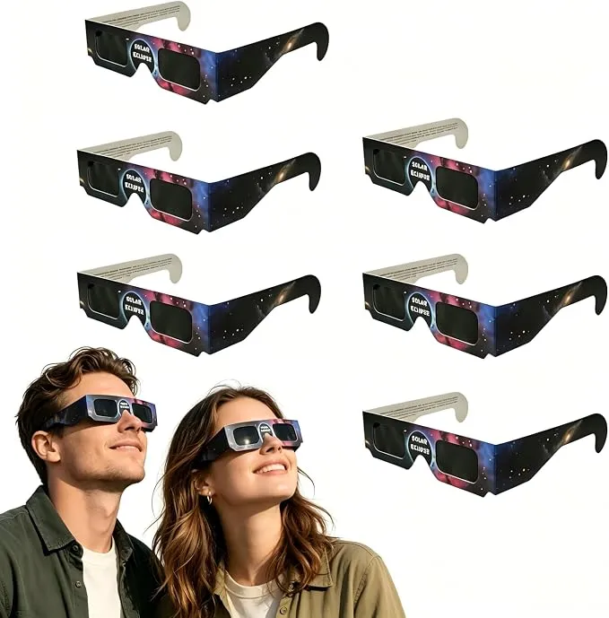 Gafas Eclipse Solar Homologadas, Certificado ISO 12312-2 y CE, Gafas para Eclipse Solar, Especial para Proteger los ojos