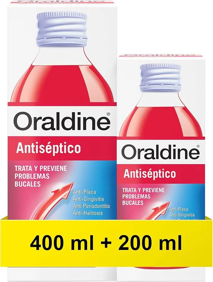 Oraldine Enjuague Bucal Antiséptico Uso Diario Pack Duplo 400ml + 200ml