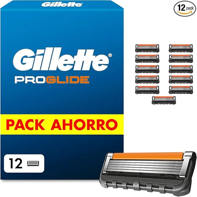 Recargas de Afeitado Gillette ProGlide para Hombre (12 Unidades)