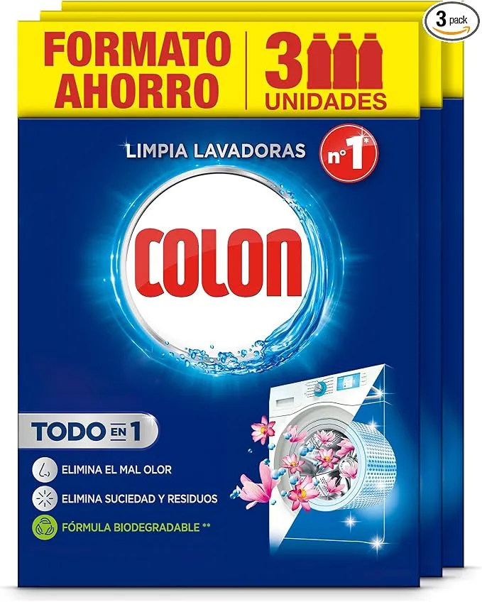 Colon Limpialavadoras Megapack 3 Usos - Elimina Olores y Limpia Profundamente
