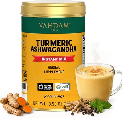VAHDAM Leche Dorada en Polvo con Cúrcuma y Ashwagandha