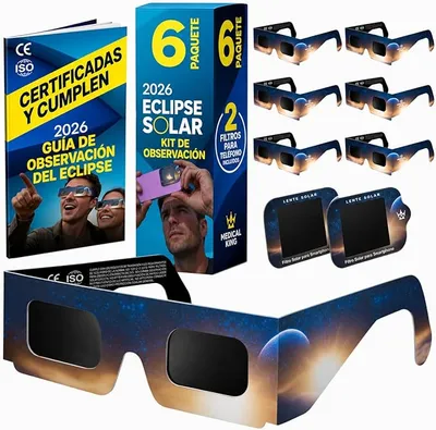 6 Gafas Eclipse Solar Homologadas ISO 12312-2