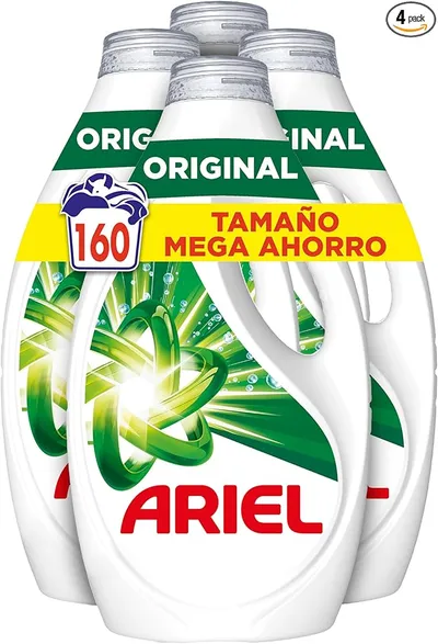 Detergente Líquido Ariel para 160 Lavados - Pack de 4 Botellas
