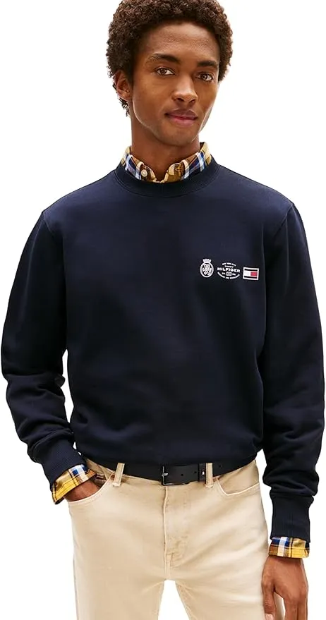 Tommy Hilfiger Sweatshirt Hombre Small Crest Outline con Cuello Redondo