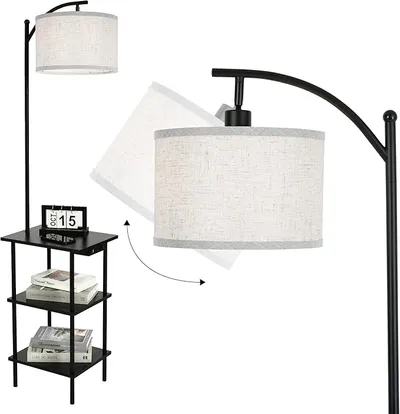LuminexDesigns Lámpara de Pie Vintage con Estantes