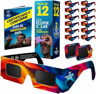 12 Gafas Eclipse Solar Homologadas ISO 12312-2