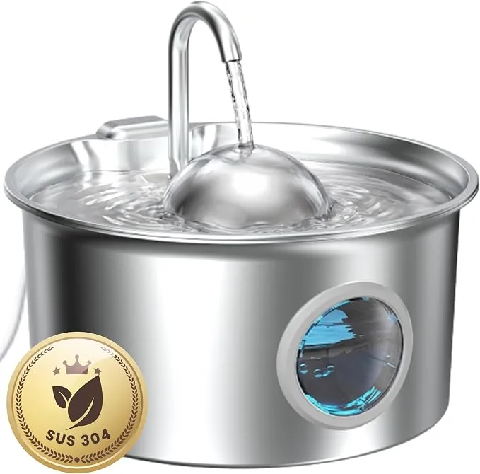 Fuente para Gatos de Acero Inoxidable con Filtro 2.6L