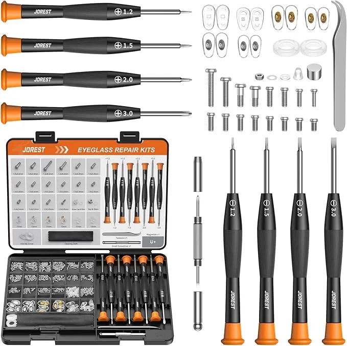 JOREST Kit de Reparación de Gafas Completo con Herramientas de Precisión