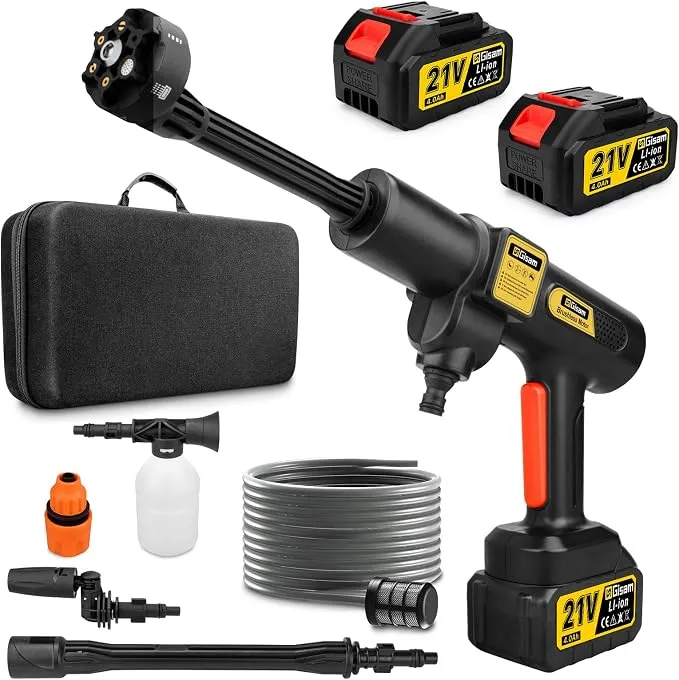 Hidrolimpiadora de Alta Presión Motor Sin Escobillas 3000W 135Bar 20L/Min con 2 Baterías 4.0Ah
