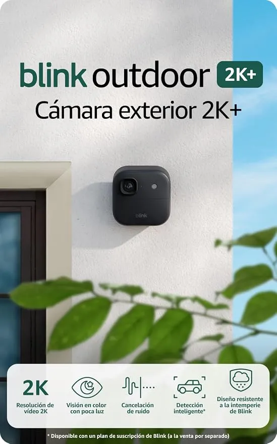 Cámara de Seguridad Inteligente Inalámbrica Blink 2K+ Exterior