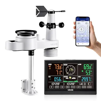 Estación Meteorológica Solar VEVOR 5 en 1 con WiFi y Pantalla VA de 7.5"