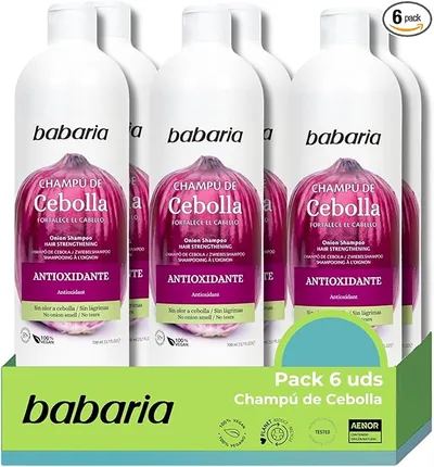 Babaria - Pack de 6 botes de champú de cebolla