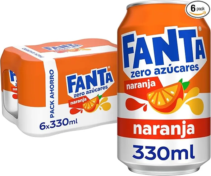 Fanta Naranja Zero Azúcar Refresco Pack 6 x 330 ml