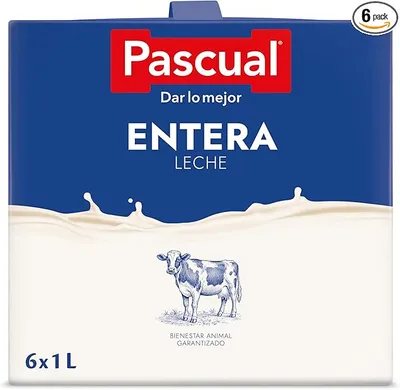 Leche entera Pascual pack 6x1L