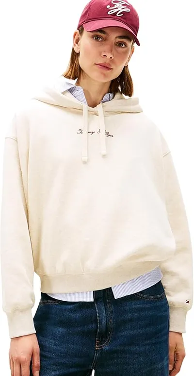 Tommy Hilfiger Sudadera Mujer Classic Script Fleece con Capucha