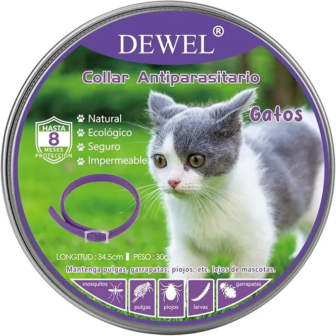 DEWEL Collar Antipulgas Gatos