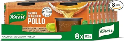 Knorr - Cacitos de caldo pollo, 112g, pack de 8