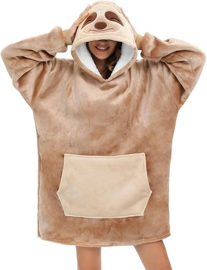Manta con Capucha de Franela LATH. PIN Panda Oversize Unisex