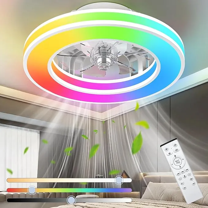 Ateroll Ventilador de Techo con Luz 41.5CM